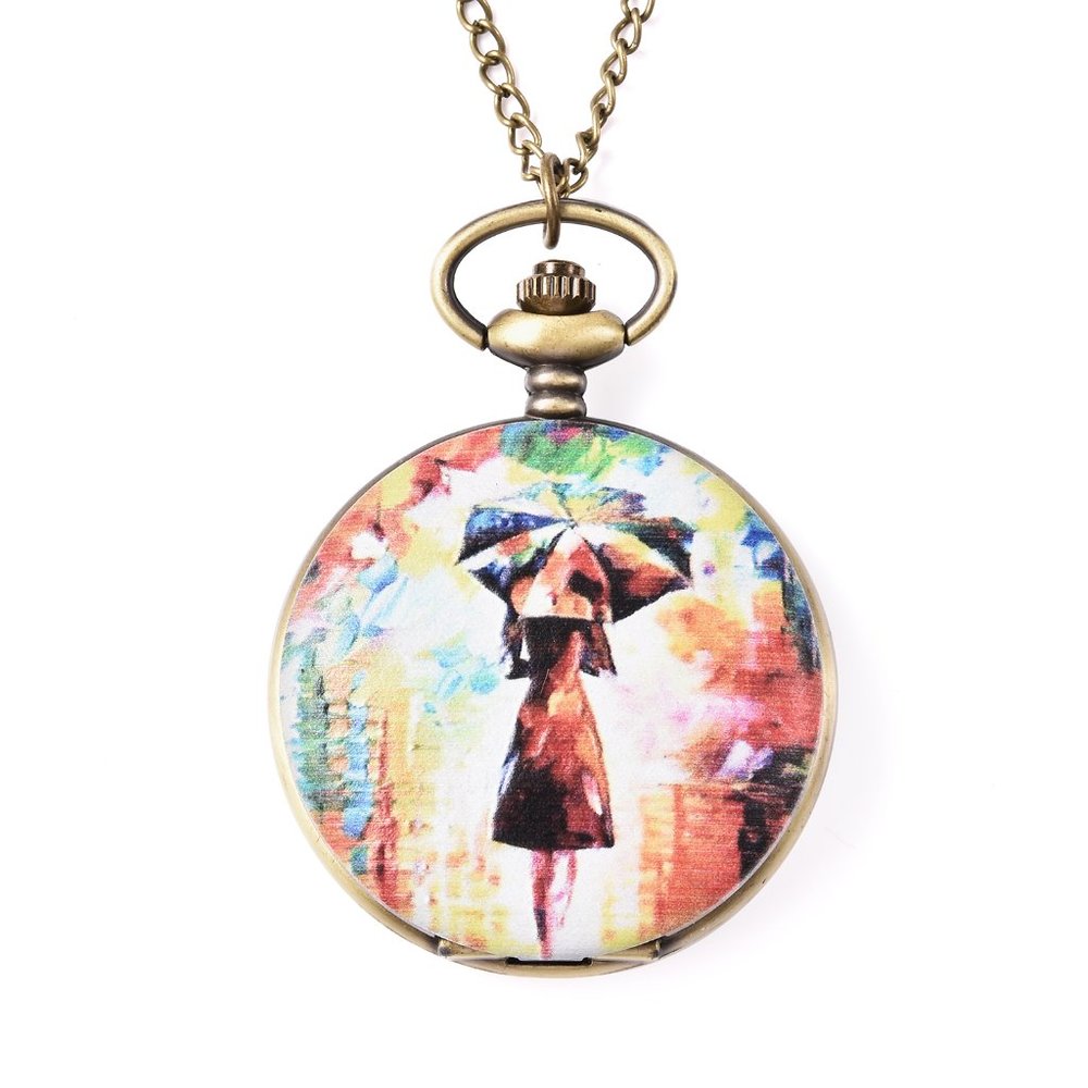 Strada Rainbow Silhouette Pocket Watch Necklace
